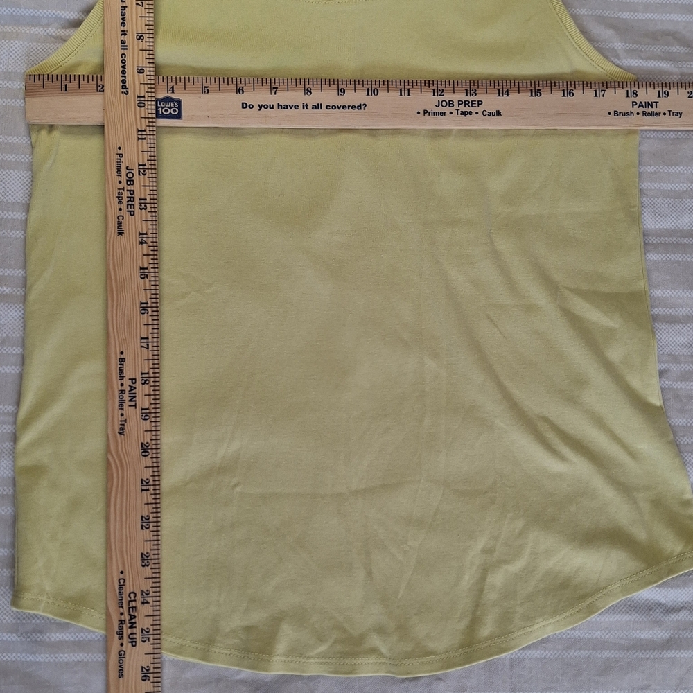 2 J.Jill Perfect Pima 100% Cotton Tank Tops White & Pale Green Summer Womens L - Picture 8 of 10